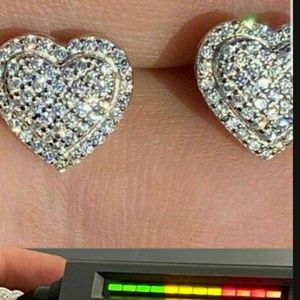 SILVER GENUINE 1 CT HEARR MOISSANITE EARRINGS